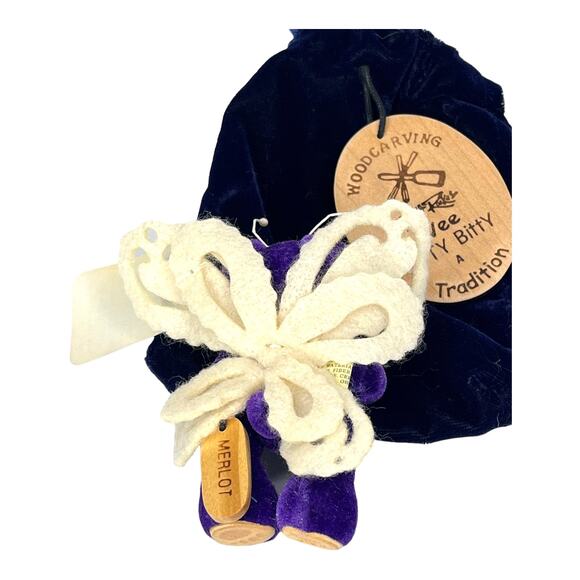 Raikes Wee Itty Bitty Merlot ANGEL TEDDY BEAR Limited Edition #610 Mohair Wood - Picture 6 of 7